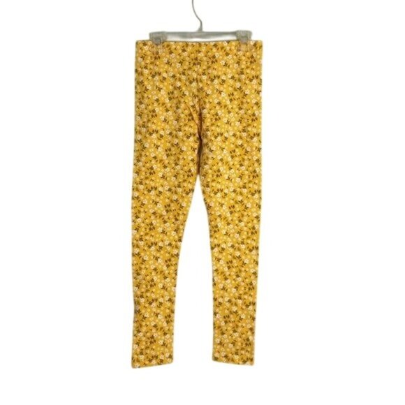 Carters Kid Size 12 12A Leggings Girls Floral Yellow White Cotton NEW - Picture 2 of 10